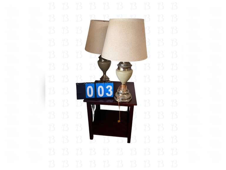 2 matching lamps, side table and entry table.