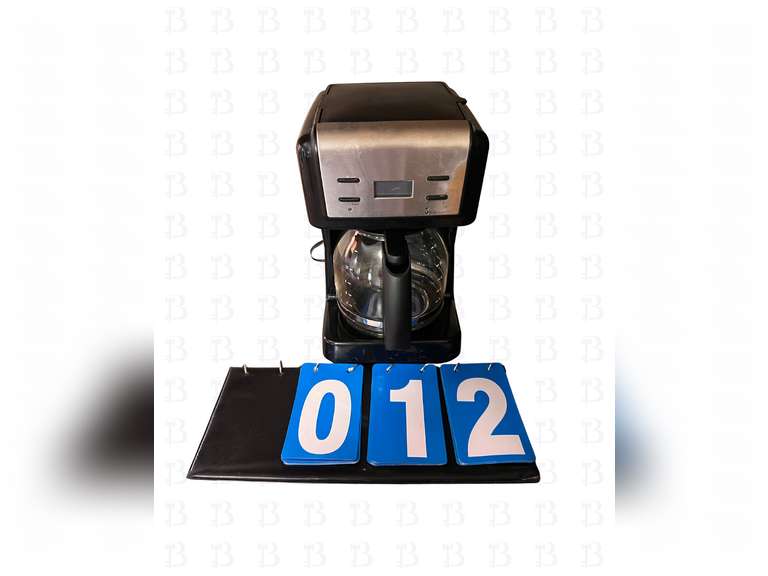 Coffee pot, Toshiba, microwave and trash trashcan