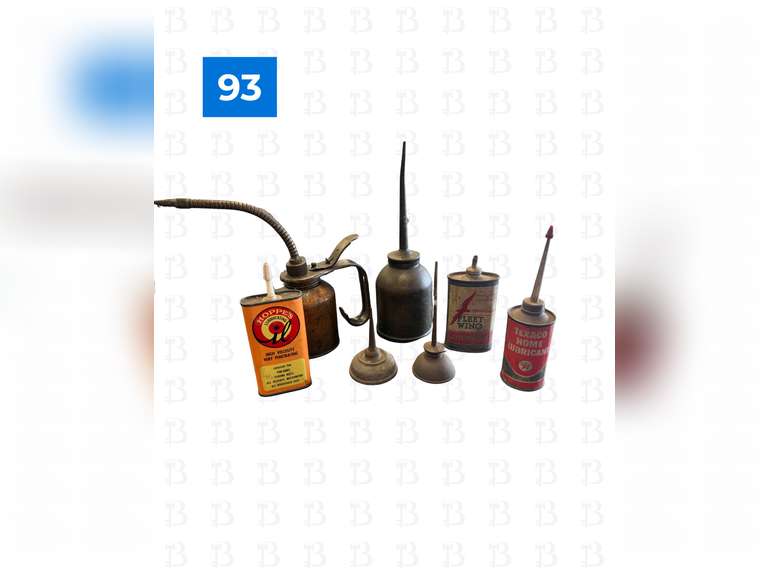 Vintage Oil Cans (4) and Lubricant