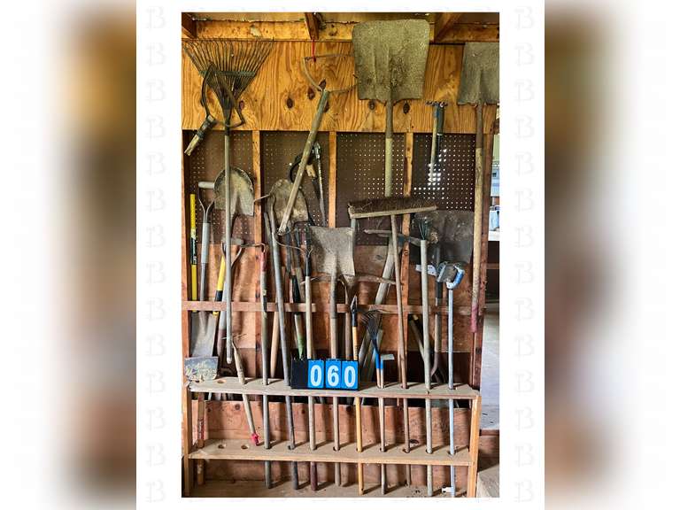 Lot of miscellaneous hand tools, and utility pull behind cart