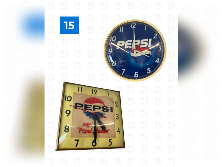 1964 Vintage Pepsi Clock & 90s Pepsi Clock