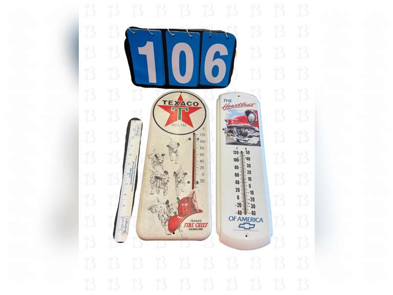 Texaco Dalmation & Chevrolet Hanging Thermometer