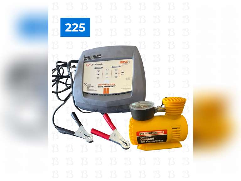 12V Automatic Battery Charger & 12V Compact Air Compressor