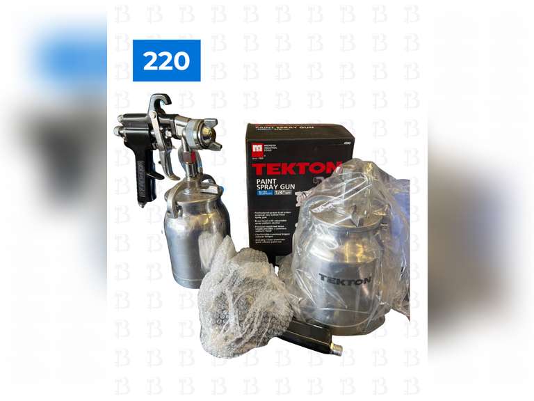 Pro-Tex Paint Spray Gun, Tekton Paint Spray Gun (unopened), & Misc Paint Cans