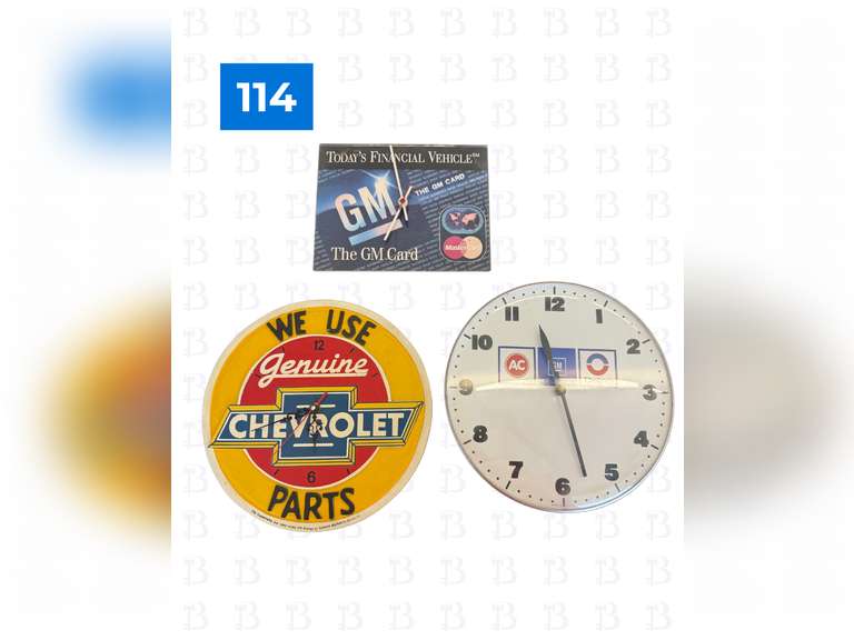 GM Card Clock, Chevrolet Clock, & GM Clock