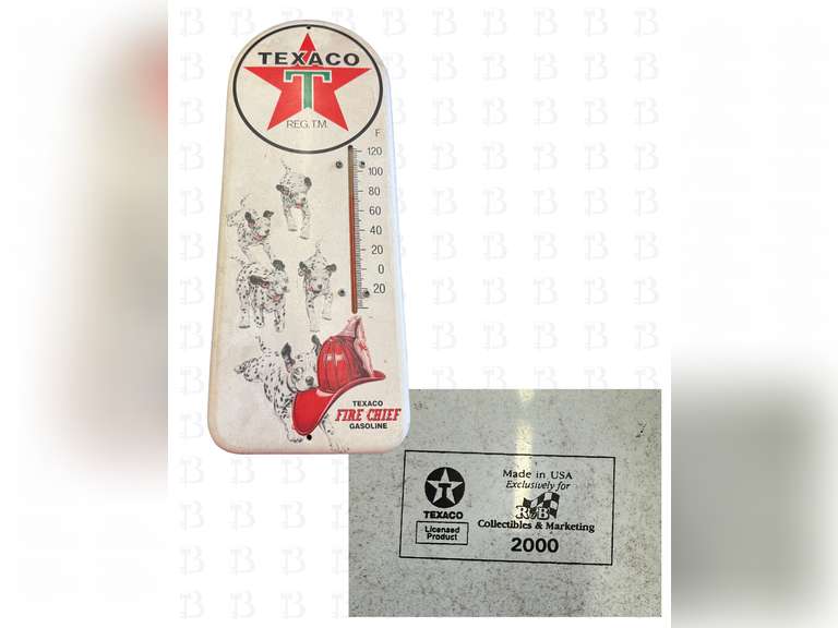 Texaco Dalmation & Chevrolet Hanging Thermometer