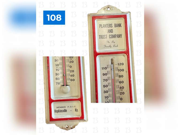 Planters Bank Thermometer & Williams Chevrolet Thermometer