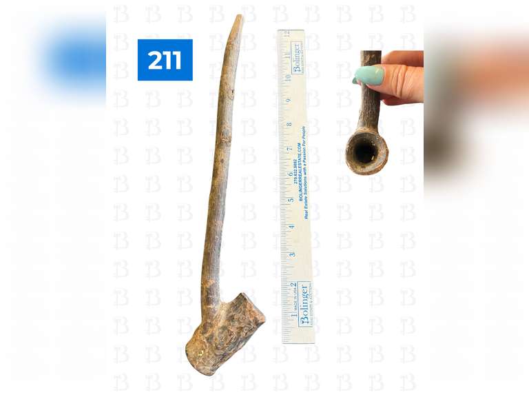 Vintage Tobacco Planting Peg & Wooden Pipe