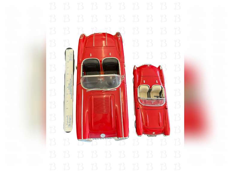1:12 Solido Red 1958 Chevrolet Corvette, 1:24 Burago 1957 Red & White Chevrolet Corvette Convertible