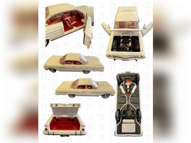 1:18 Franklin Mint 1961 Chevrolet Impala with Red Interior, 1:18 Die Cast Silver 1957 Bel Air