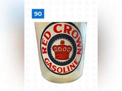 Red Crown Gasoline One Liquid Quart Glass Containers, Gulf Refining Co Bottle, Three in One Oil Bott
