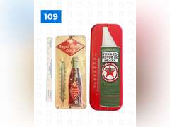 Royal Crown Cola & Texaco Hanging Thermometer