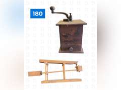 Antique Coffee Grinder & Wood Marble Machine