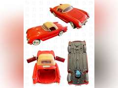 1:24 Franklin Mint 1957 Chevrolet Red Corvette, 1:24 Black Testors 1978 Corvette Stingray T-Top, 1:2