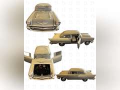 1:18 Franklin Mint 1961 Chevrolet Impala with Red Interior, 1:18 Die Cast Silver 1957 Bel Air