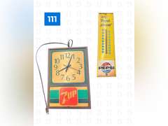 Pepsi Thermometer & 7 Up Light Up Clock