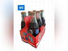 UK National Champions 6 Glass Coke Bottles with UK Carrier & 2 Glass Pepsi "Have a Kentucky Pepsi" (