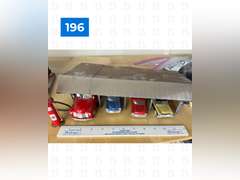Shed Diorama with Gas Station, Gas Pump & 4 Toy Cars