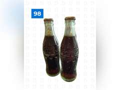 6 Empty Glass Cokes with Paper Carrier, 2 Full Glass Bottle Cokes, 7-Up Glass Bottle, Double Cola Gl