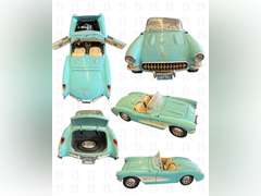 1:18 Baby Blue Burago 1957 Chevrolet Corvette, 1:24 Jada Toys Big Time Muscle 1957 Chevrolet Corvett