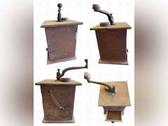 Antique Coffee Grinder & Wood Marble Machine