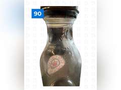 Red Crown Gasoline One Liquid Quart Glass Containers, Gulf Refining Co Bottle, Three in One Oil Bott