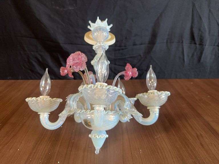 White & Pink Chandelier