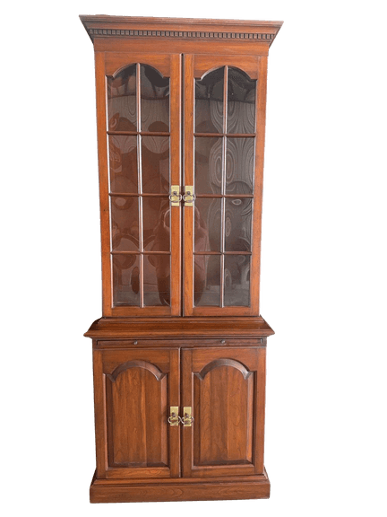 Lighted Display Case with Writing Drawer