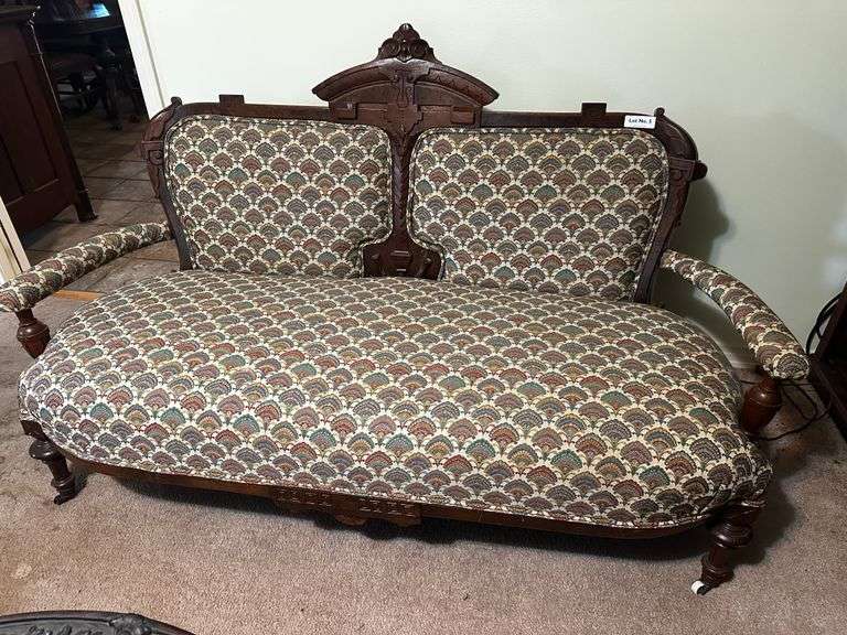 Upholstered Victorian Settee