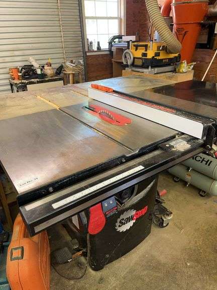 SawStop table saw with attached counter