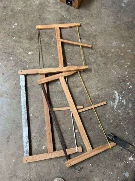 Saws, Coffee table, office chair, misc, cabinet contents