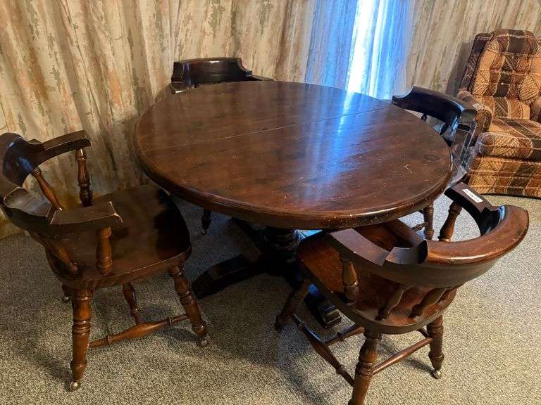 Wood Table with Four Chairs