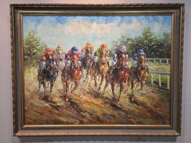 ARTIST SIGNED Rogers Oil Derby Canvas