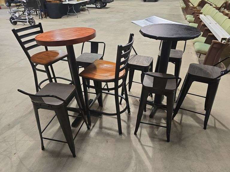 ROUND BISTRO TABLES & 4 CHAIRS