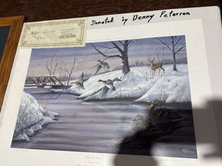 Print, After the Season, by Alana Thays, 2002, white tails unlimited sponsor print