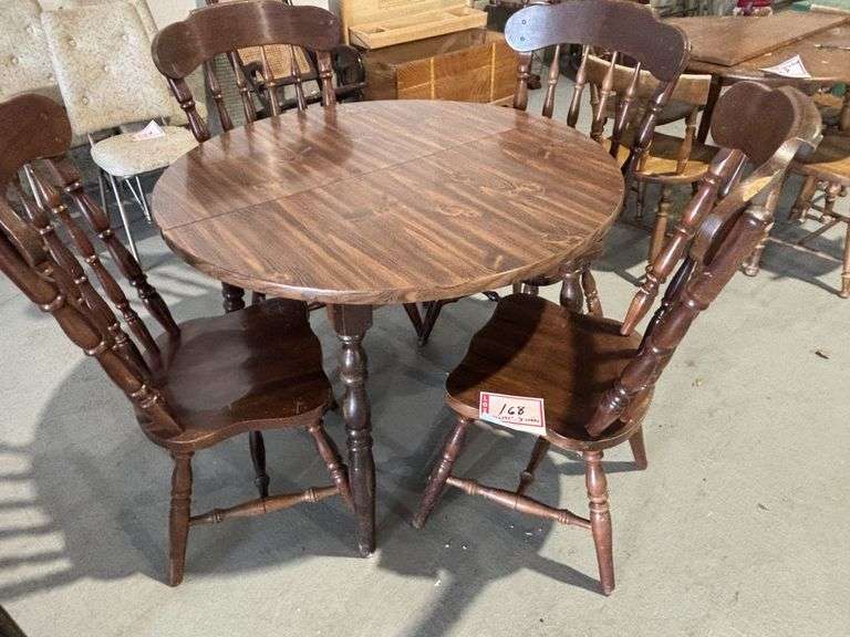 Table and four chairs, 42” x 29.5”