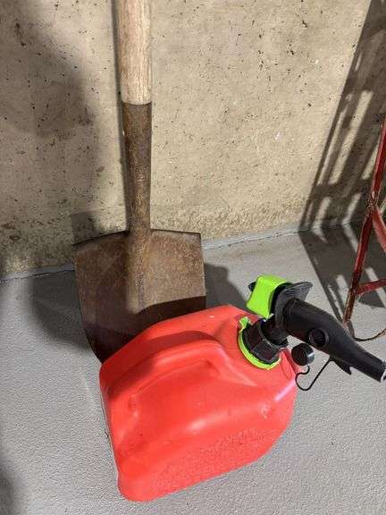 Shovel and gas can