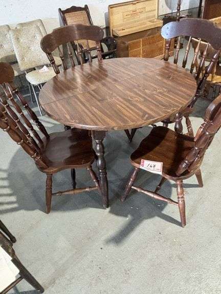 Table and four chairs, 42” x 29.5”