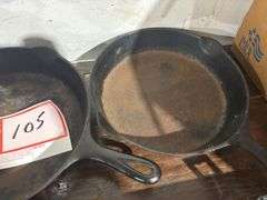 2 - Griswold cast iron skillets, 1 with lid