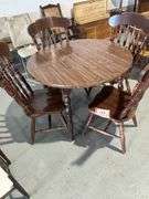 Table and four chairs, 42” x 29.5”