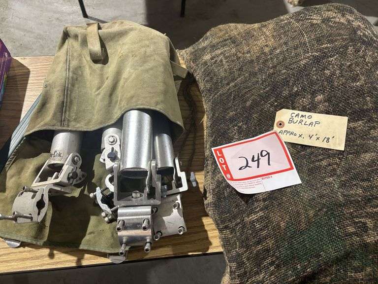 Fishing pole holders and camo burlap