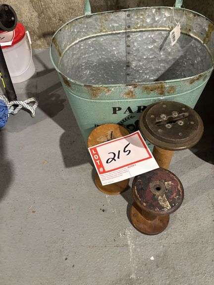 French market tin and spools