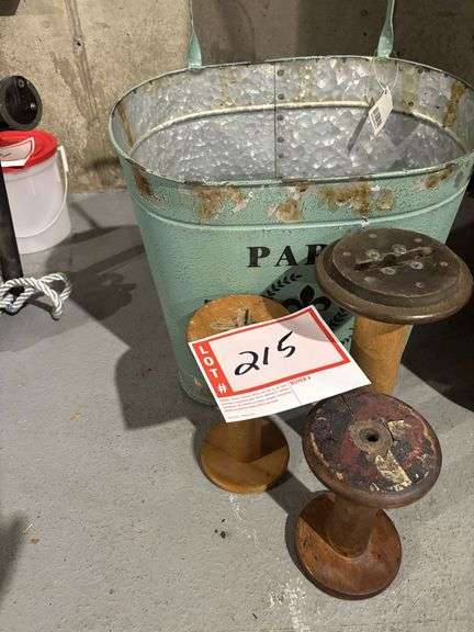 French market tin and spools