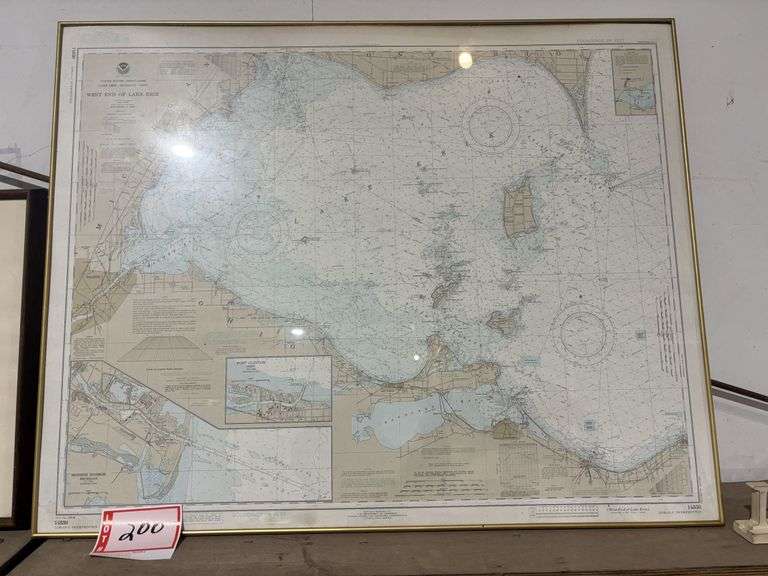 West End of Lake Erie framed map