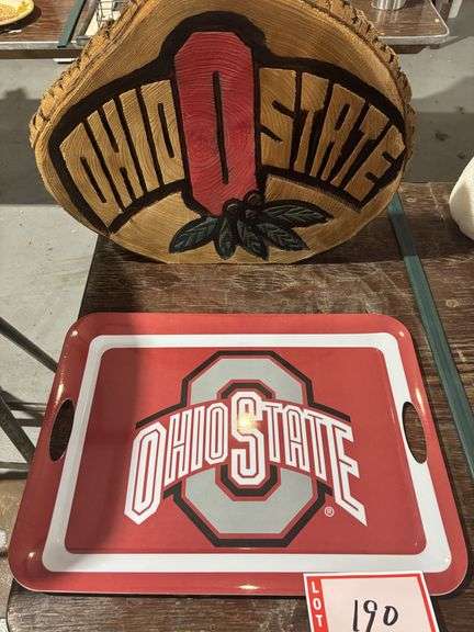 Ohio State sign and platter