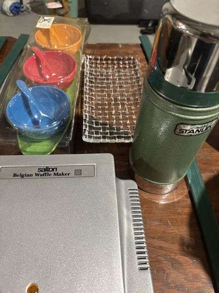Belgian waffle maker, thermos and miscellaneous
