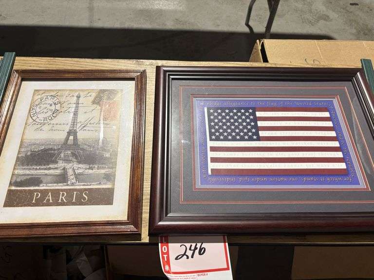 American flag picture and Eiffel Tower picture