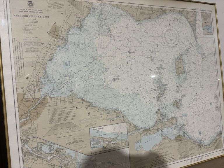 West End of Lake Erie framed map