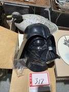 Darth Vader helmet, duck decoy, planters
