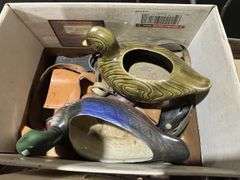 Darth Vader helmet, duck decoy, planters